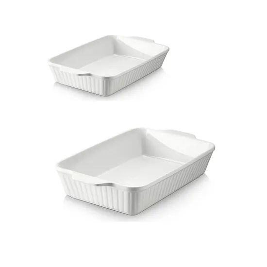 Porcelain Kitchen Oven Nonstick Deep Tray Serving Bakeware Ceramic Rectangular Baking Dishes Pans - Image 1