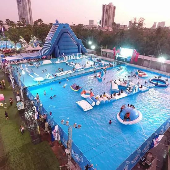 China Manufacturer New Design Inflatable Floating Water Park Obstacle Course - Image 5