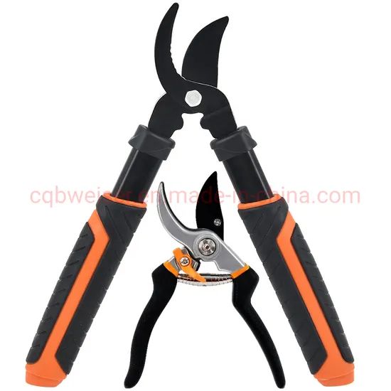 2PCS Pruning Shear Gardening Hand Bypass Secateurs Lopper Shear Set - Image 1