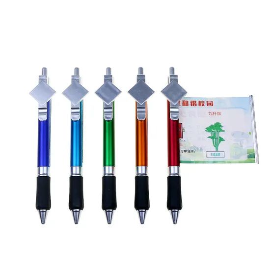 Customized Paper-Pulling Color Pattern Banner Advertising Pen with Big Clip - Image 1