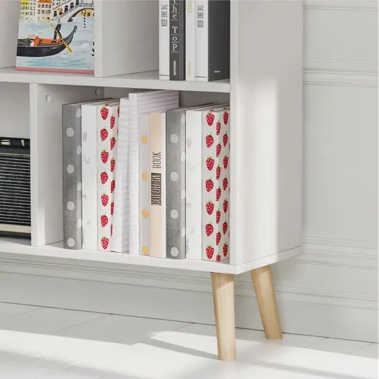 Cute Design Seven Grid Item Rack Wooden Office Bookshelf MOQ 5 PCS Size Medium Color White Feature Cute Condition New Origin - Image 3