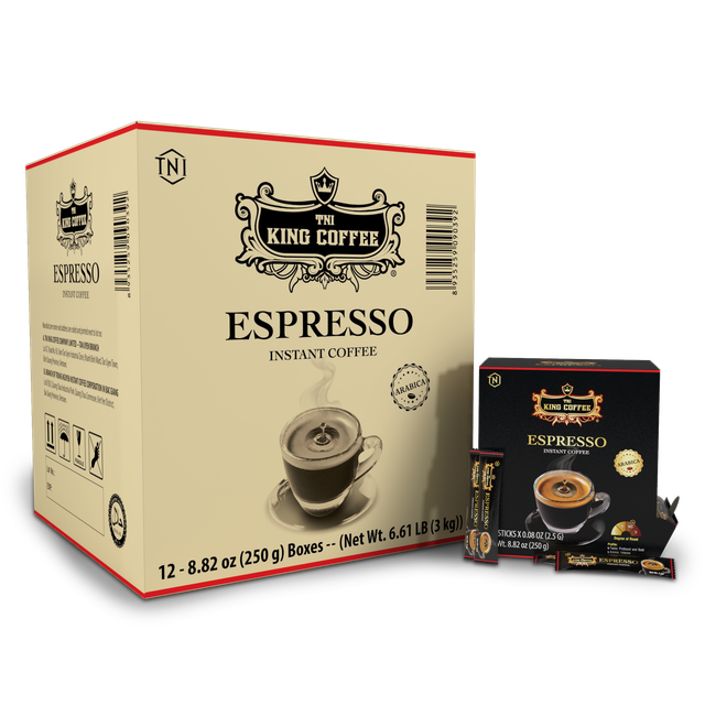 King coffee Espresso instant coffee - Box 100 sticks x2.5g - Image 3