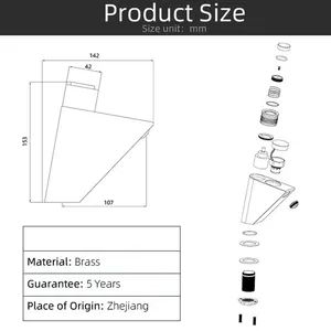 Digital Faucets Basin Wash Hand Faucets Modern Style Color Black Origin China Material Brass Model NO. gfy-sxlt Usage Common - Image 5