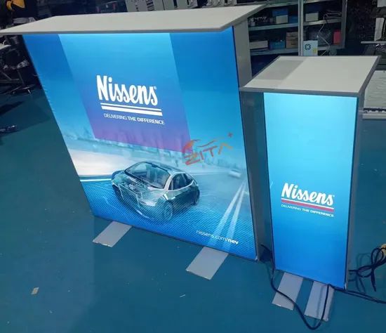 Custom Trade Show Counter Portable Backlit Exhibition Counter Promotion Reception Table - Image 2