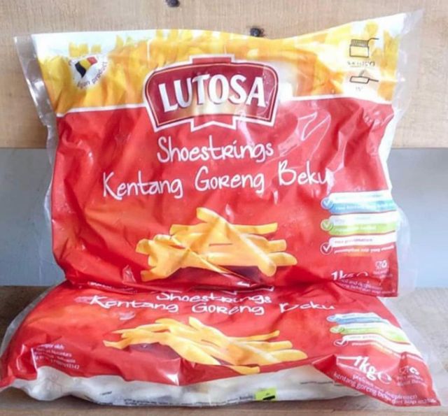 TOP RATED FRENCH FRIES LUTOSA FROZEN FRIES, SHOESTRING STRAIGHT CUT 7mm & WRINKLE CUT 12mm 1KG x 10 Bags per Carton - Image 3