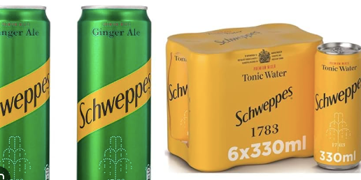 Schweppes Tonic, Ginger, Soda, 330ml Cans for sale now. - Image 1