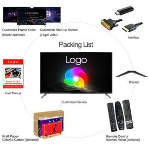 Factory OEM 4K LED Smart TV 32" Pulgadas Android TV High Definition HTV 43" 50" 55" 65" Television - Image 2