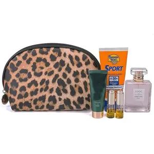 PS24c84 Leopard PU Make up Set Type Bag Color Pink Origin China Zipper Nylon Gender Female Body Polyester Fastener Zipper - Image 6