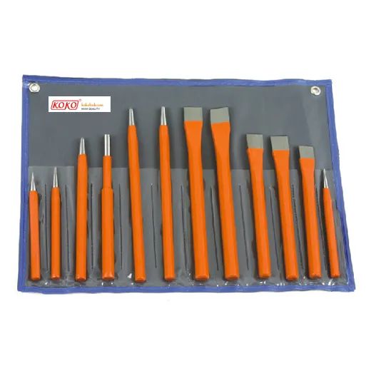 12PCS Cold Stone Chisels Punch in Pouch Origin China Condition New Color Unicolor Trademark koko HS Code 8205510000 Model NO. - Image 1