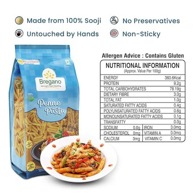 Bregano Penne Pasta | Premium Quality & Healthy Pasta | Made with 100% Durum Wheat Semolina - Image 1
