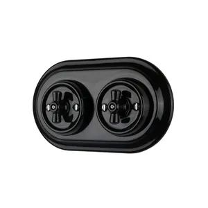 Flush Mounted Ceramic Retro Rotary Electric Wall Switch Style Retro Condition New Origin Fujian Max. Current 10A Trademark - Image 3