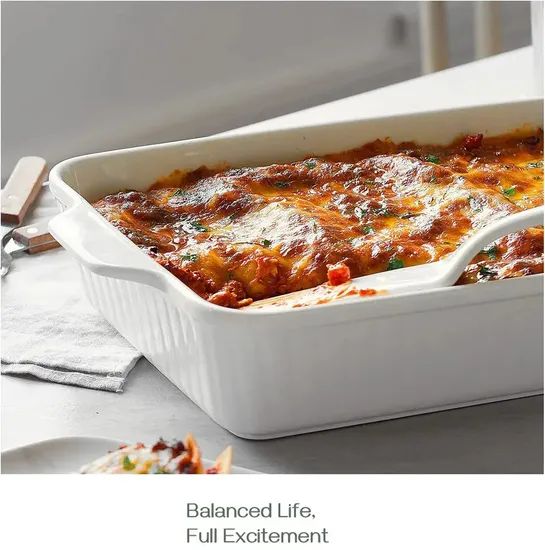 Porcelain Kitchen Oven Nonstick Deep Tray Serving Bakeware Ceramic Rectangular Baking Dishes Pans - Image 3