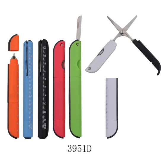 OEM Promotional Multi Function Knife Scissors Tool Ruler Ball Pens - Image 1