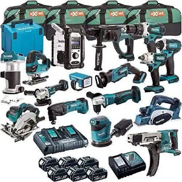Makita 18V LXT Brushless Lithium Battery Tool Kit, High-power Industrial Grade Drill Angle Grinder Combination with Batt - Image 3
