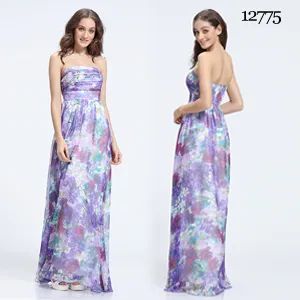 Printed Chiffon Long Maxi Dresses - Image 1