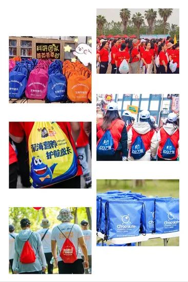 Custom Promotional Durable Drawstring Bag Waterproof Polyester Backpack for Gym and Sports - Image 5