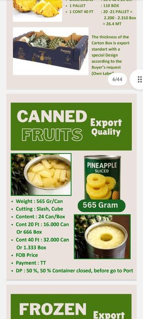 PINEAPPLE CANNED CHUNK 20 OZ/24, IN SYRUP Packaging Type Can Fruit Type Pineapple - Image 1