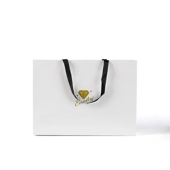 Gold Foil Stamping Custom Printed Craft Paper Gift Bag - Image 3