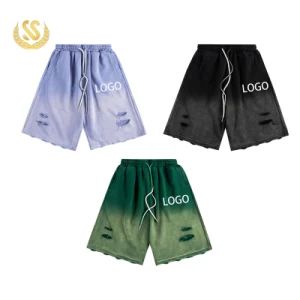 Custom Draw String Blank Acid Wash Shorts Sun Fade Shorts Type Pants Size Custom Pattern Logo Origin China Gender Unisex - Image 1