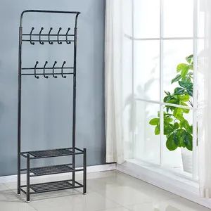 Simple Floor Rack Bedroom Multifunctional Mobile Hat Bag Shoe Rack Drying Racks - Image 2