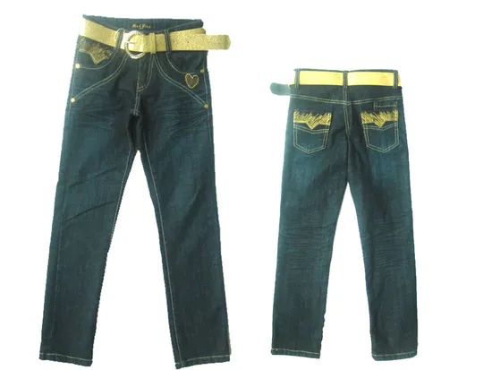 Girls Jeans F-8048 6-16Y Spec MOQ1000 LCTT Model NO. F-8048 Payment Terms: L/C, T/T Min. Order: 1,000 Pieces Specification generally 6-16 year-old - Image 1