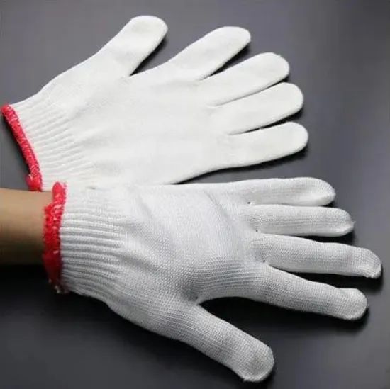 Labour White Cotton Knitted Safety Work Gloves Color White Length Medium Origin Shandong Model NO. STY008 Size - Image 4