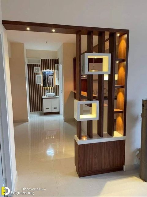 Designer Wooden Wall Partition, 9 Feet Height 9 Feet Finish Pu Paint Color customised Material Hdhmr, Wood Dimension - Image 7