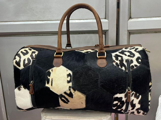 Genuine Buffalo Calf Leather Travels Duffle Bag - Image 5