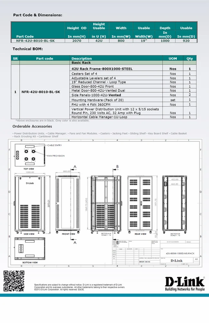 1000 Depth Server Rack 42 U Server Rack Material Stainless Steel Certification Ul Certified ...