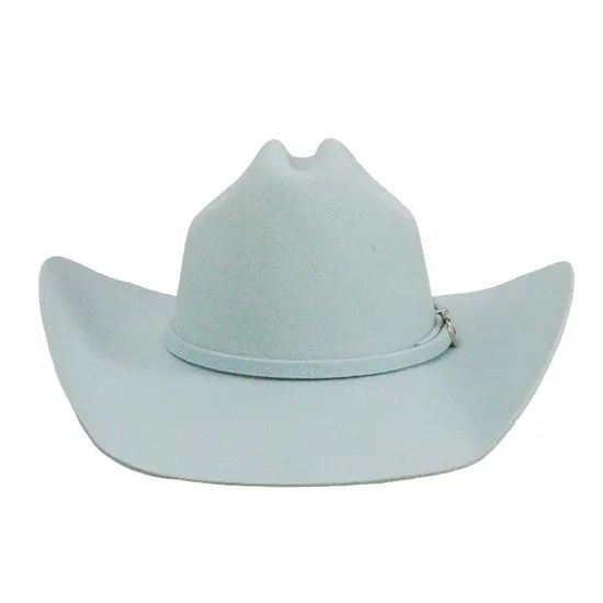 Wholesale 100% Wool Felt Cowgirl Hats for Women Men Wide Brimmed Western Solid Color Cowboy Hats - Image 2