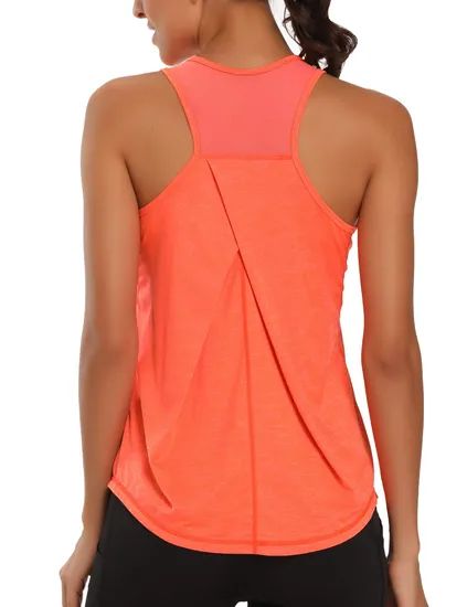 Womens Workout Tops Tank Tops Mesh Yoga Shirts Athletic Running Tank Tops Sleeveless - Image 1