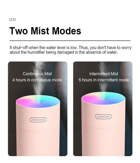 Humidifiers Kinscoter 2021 New Design USB Colorful Cool Mist Car Mini Air Humidifier with Night Light - Image 4