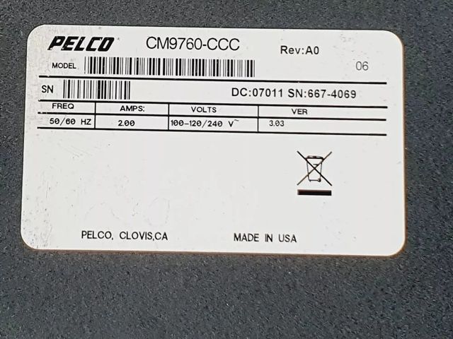 PELCO CM9760-CCC CCTV Computer Changeover Control Hot Switch,  Made in USA - Image 2