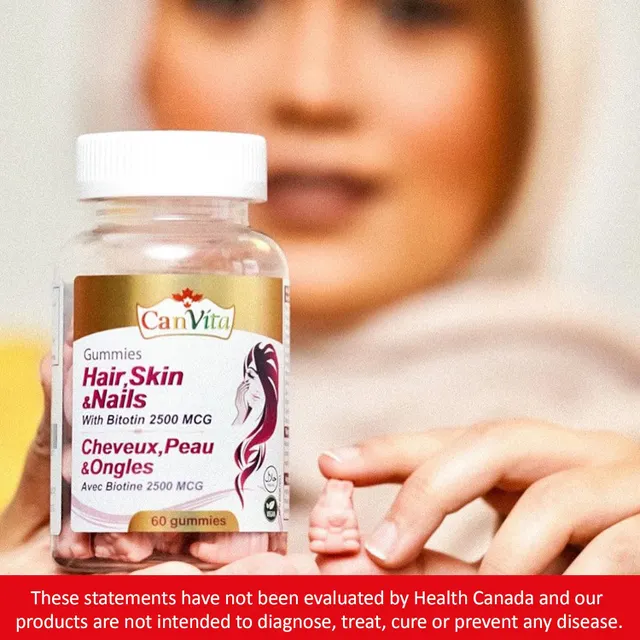 Canvita Hair, Skin and Nails Halal & Vegan Gummy 180, three month supply, Made in Canada - Image 6