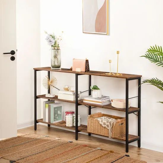 Hoobro Foyer Console Table Sofa Table 3-Tier Storage Open Shelves for Entryway - Image 6