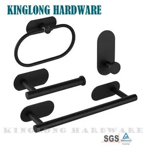 New Style Stainless Steel Black Bathroom Kitchen Hardware Pendant Tissue Hook Towel Rack - Image 3