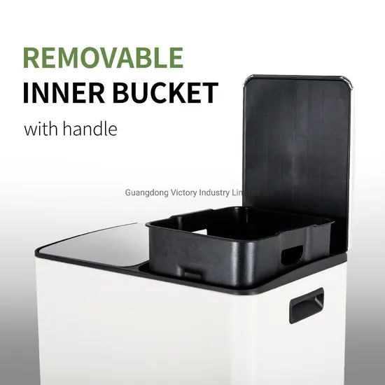 60L 2-Compartment Pedal Trash Can Stainless Steel Pedal Trash Can Foot Step Garbage Recycle Dustbin - Image 6