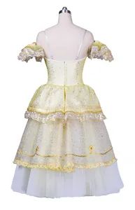 Professional Custom Size Fast Production Women Girls Gold Ballet Romantic Tutu - Image 2
