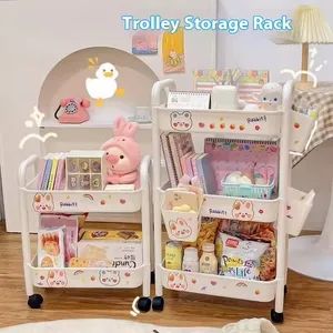 Multi-Layer Household Storage Rack Wheeled Trolley Bathroom Storage Rack Living Room Floor Rolling Snack Storage Rack - Image 3