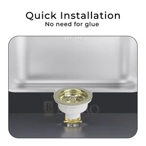 Premium Brass Round Basket Strainer for Kitchen Sinks Shape Round Style Modern Material Brass Trademark Bobao Service OEM/ODM - Image 3