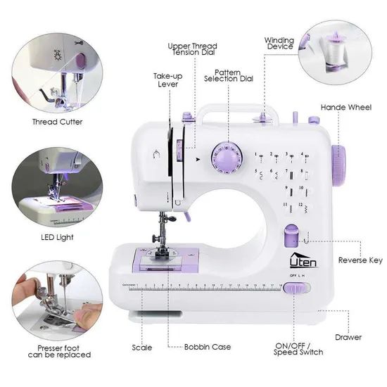 Household Mini Electric Sewing Machine for Home Use Weight 3kg Power 7.2W Origin China Trademark D&D Condition New Drive - Image 3