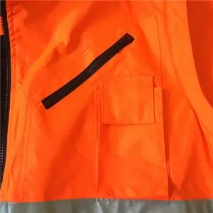 Winter High Visibility Safety Jacket Reflective Workwear Origin China Trademark OEM Thickness Thick Color Fastness 4 Label Customized - Image 5