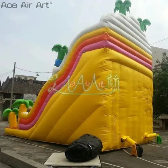Playground Palm Tree Yellow Inflatable Bouncy Castles Slide for Outdoor - Image 5