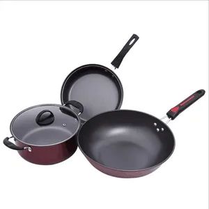 Non Stick Cookware Set 4 PCS 4PCS Cookware Set 4PCS Non Stick Cookware Set 4 Set Non Stick Cookware Pots Non Stick Cookware Set Wholesale Price - Image 2
