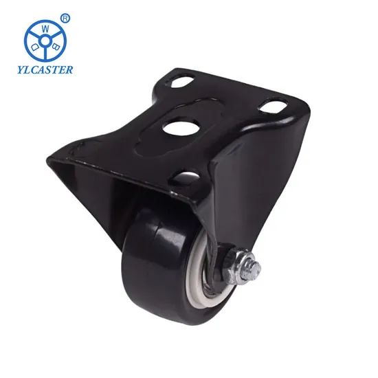 Amazon 1.5 Inch Black Polyurethane Fixed Castor Wheels Trolley Furniture Caster - Image 5