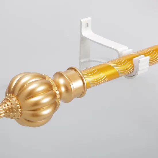 Elegant Gold Metal Curtain Rods Set for Windows MOQ 1 Sizes Custom Origin China Trademark KUNNA HS Code 83024100 Type Surface - Image 2