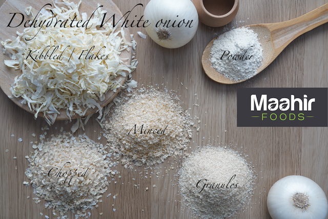 Dehydrated White onion Kibbled, Chopped, Minced, Granules Powder - Image 1