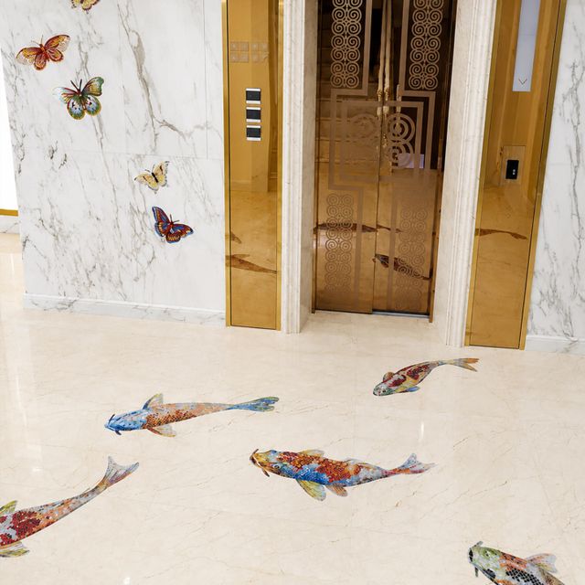 Customized Handcrafted Mosaic Murals Hand Made Glass Marble Mosaic Tile Art Design for Decor - Image 2