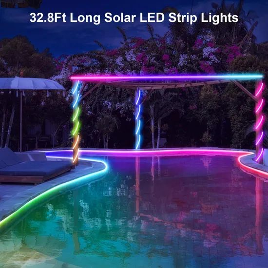 Color Changing Solar Rope Lights, RGB LED String Lights for Holiday, Party - Image 5