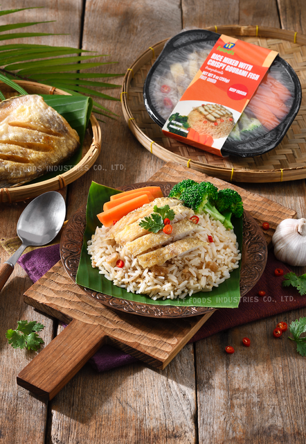 Frozen Rice mixed with Crispy Gourami fish Frozen Rice Box Product from Thailand - Image 2